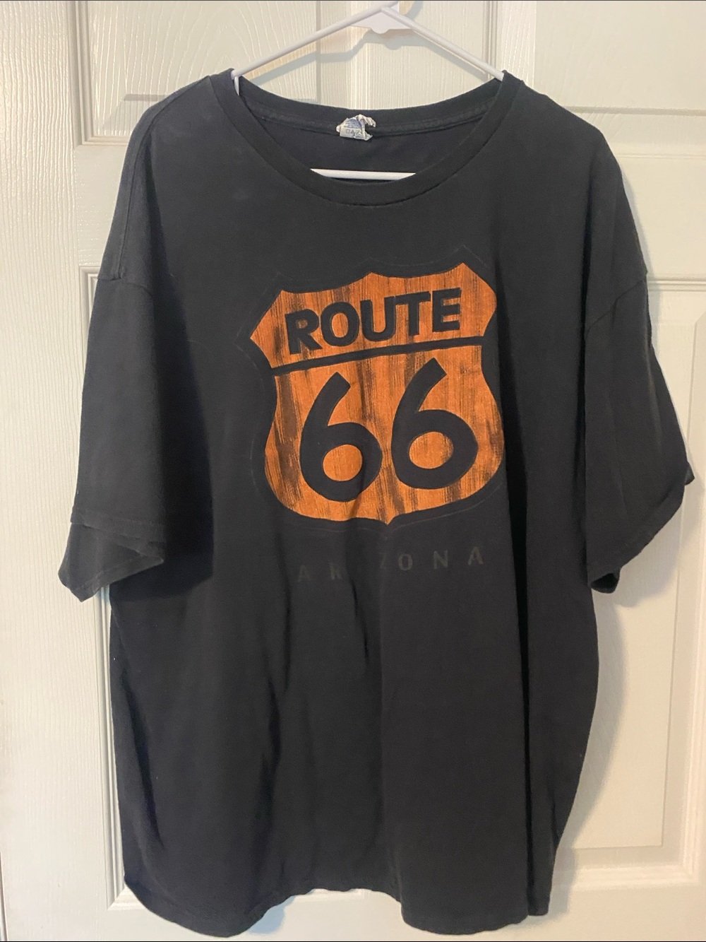 Black Cotton Tee with Printed Tag Detail